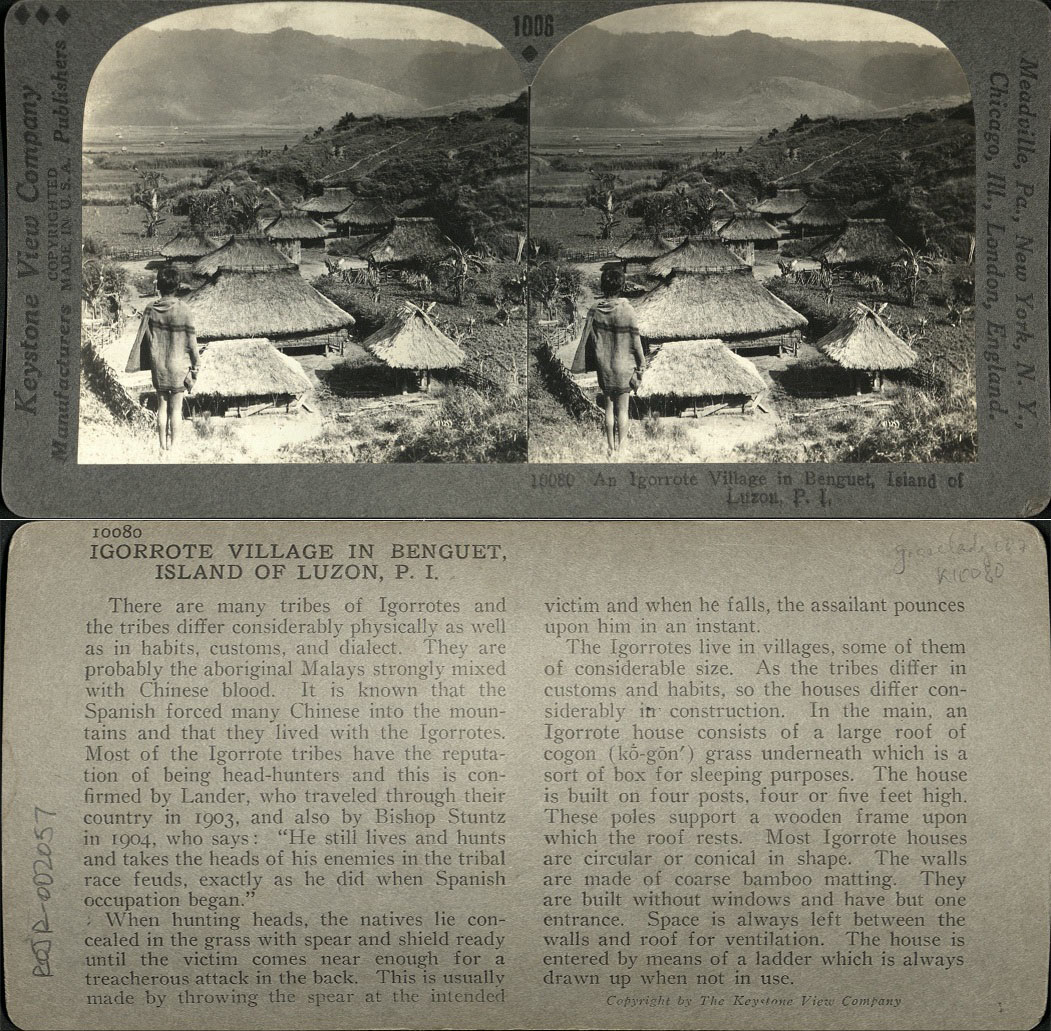 An Igorrote [Igorot] Village in Benguet, Island of Luzon, P. I.